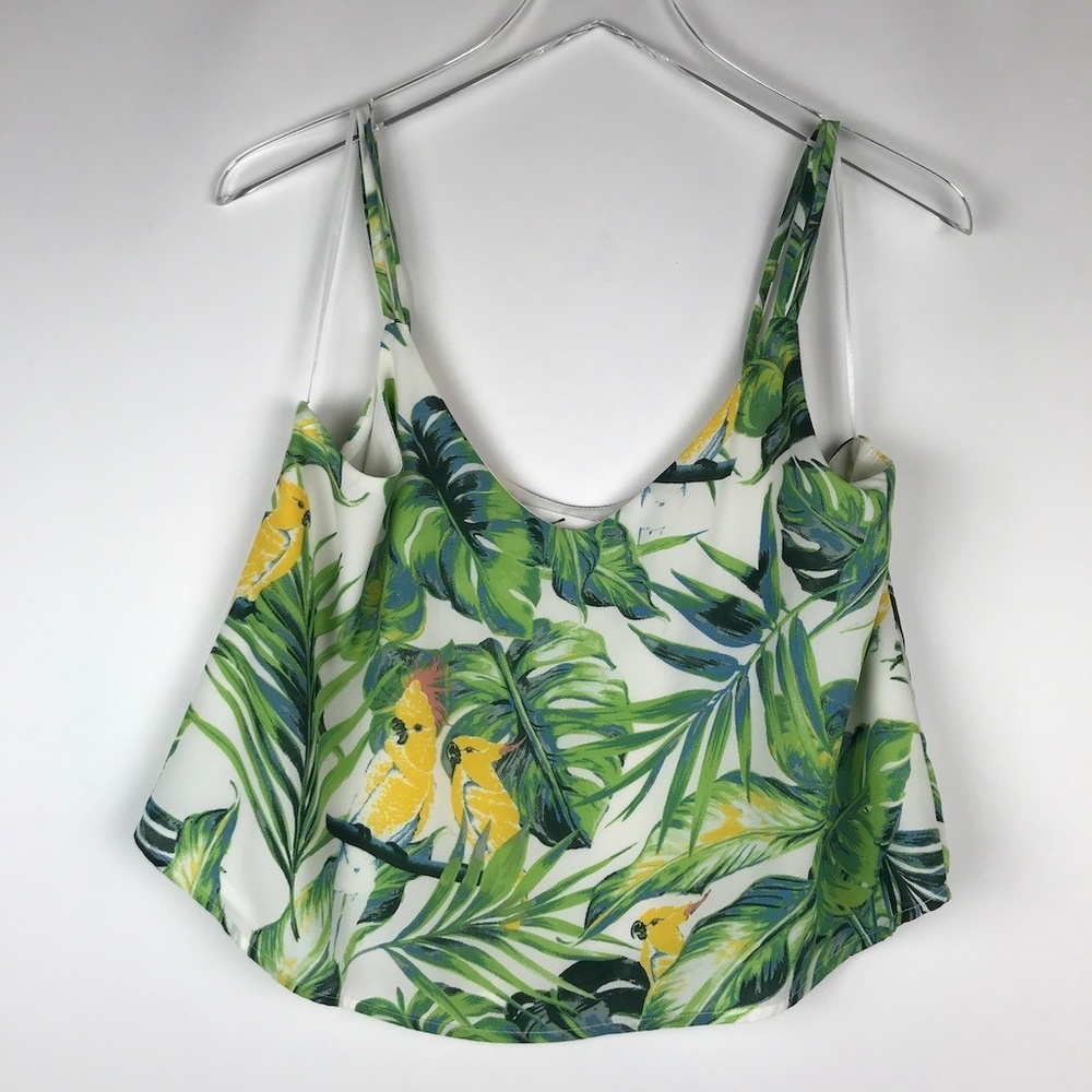 June & Hudson Tropical Cropped Tank Top - Picture 1 of 8